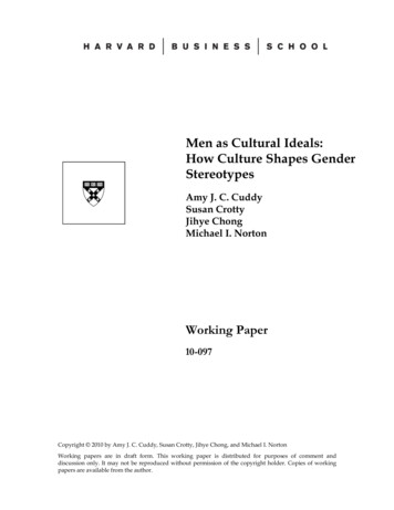 Men As Cultural Ideals: How Culture Shapes Gender Stereotypes