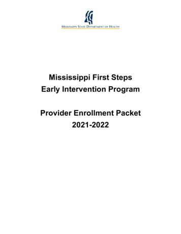 Mississippi First Steps Early Intervention Program Provider Enrollment .
