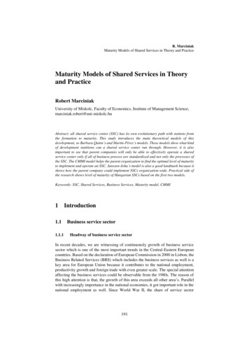 Maturity Models Of Shared Services In Theory And Practice