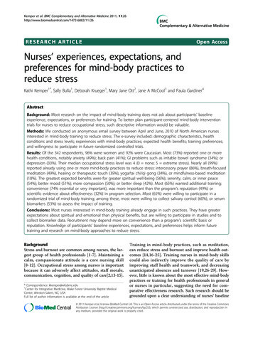 RESEARCH ARTICLE Open Access Nurses Experiences . - BioMed Central