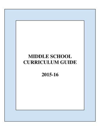 Middle School Curriculum Guide 2015-16