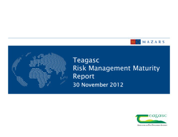 Teagasc Risk Management Maturity Report