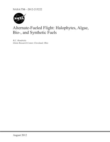 Alternate-Fueled Flight: Halophytes, Algae, Bio-, And Synthetic Fuels