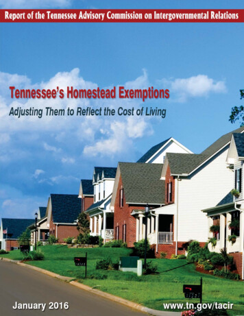 Tennessee's Homestead Exemptions - TN.gov