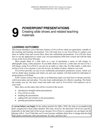 9 POWERPOINT Creating Slide Shows And Related Teaching Materials .