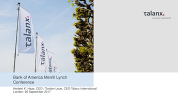 Bank Of America Merrill Lynch Conference - Talanx