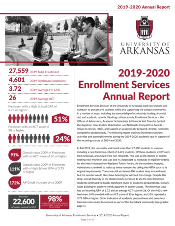 27,559 2019-2020 Enrollment Services Annual Report