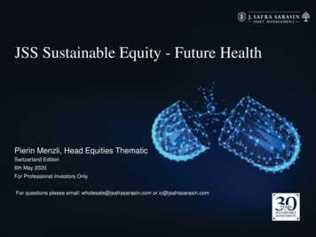 JSS Sustainable Equity - Future Health - J. Safra Sarasin