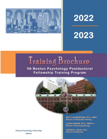2022-2023 VA Boston Postdoctoral Fellowship Training Brochure .