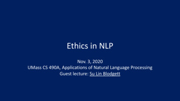 Ethics In NLP - UMass Amherst