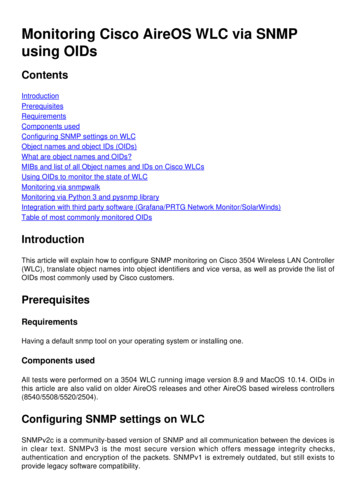 Monitoring Cisco AireOS WLC Via SNMP Using OIDs