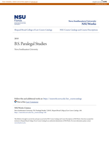 B.S. Paralegal Studies - CORE