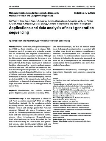 Applications And Data Analysis Of Next-generation Sequencing