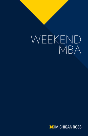 WEEKEND MBA - Michiganross.umich.edu
