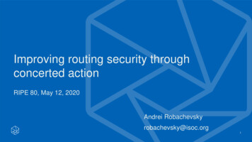 Improving Routing Security Through Concerted Action - RIPE 80
