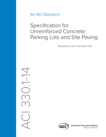 ACI 330.1-14: Specification For Unreinforced Concrete Parking Lots And .