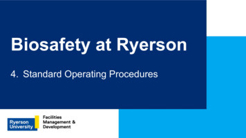 4.Standard Operating Procedures Biosafety At Ryerson