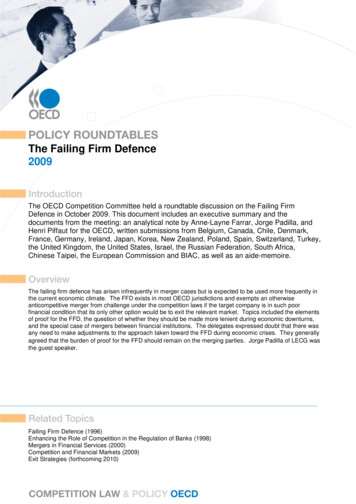 The Failing Firm Defence 2009 - OECD