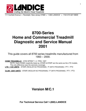 8700-Series Home And Commercial Treadmill Diagnostic And . - Landice