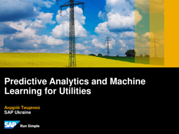 Predictive Analytics And Machine Learning For Utilities