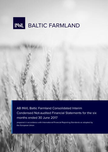 AB INVL Baltic Farmland IFRS 2017 IIQ EN Group