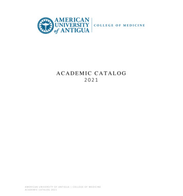 ACADEMIC CATALOG 2021 - American University Of Antigua