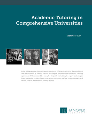 Academic Tutoring In Comprehensive Universities - Hanover Research