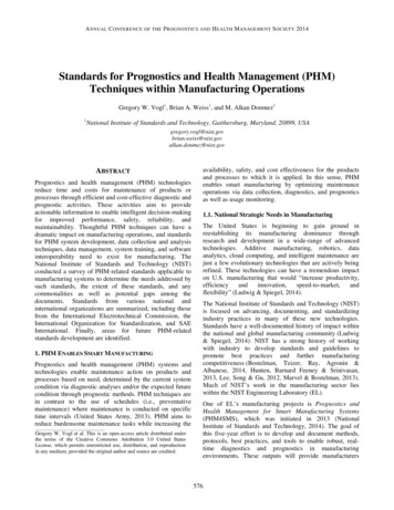 Standards For Prognostics And Health Management (PHM) Techniques Within .