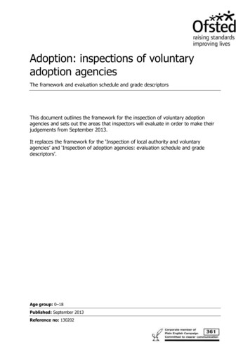 Adoption: Inspections Of Voluntary Adoption Agencies - UCL