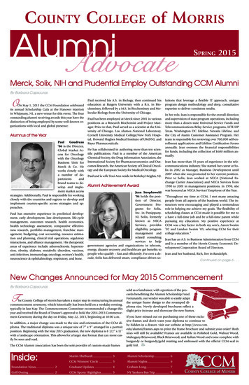 College Of M Alumni Advocate 2015 - CCM
