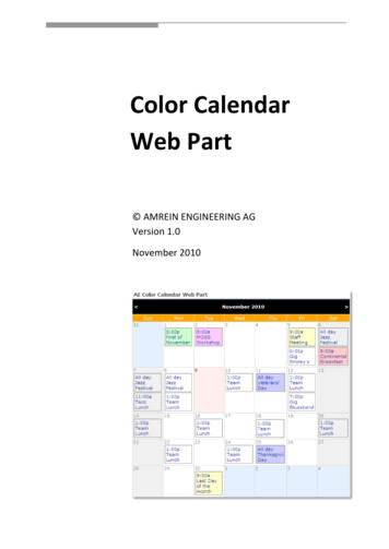 Color Calendar Web Part - Amrein