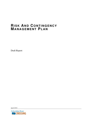 RISK AND CONTINGENCY MANAGEMENT PLAN - Wa