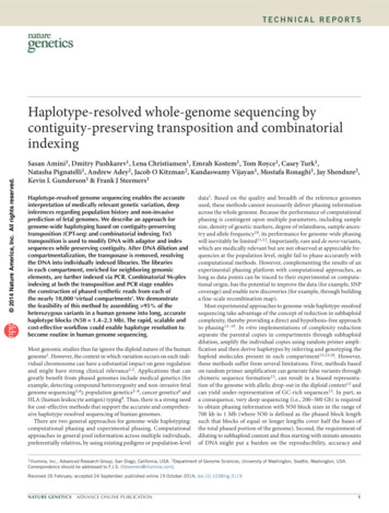 Haplotype-resolved Whole-genome Sequencing By Contiguity-preserving .