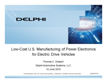 Low-Cost U.S. Manufacturing Of Power Electronics For Electric . - Energy