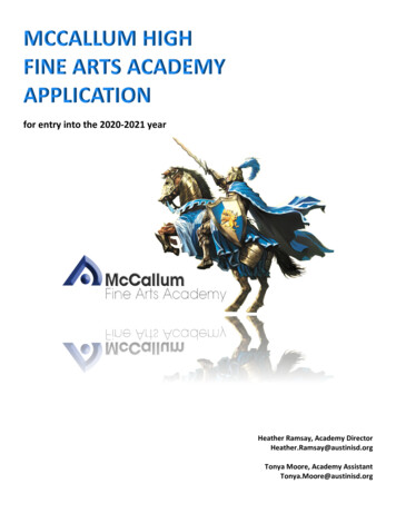 Mccallum High Fine Arts Academy Application
