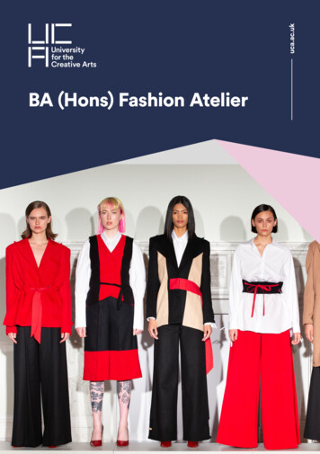 BA (Hons) Fashion Atelier - University For The Creative Arts