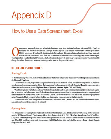 How To Use A Data Spreadsheet: Excel - SAGE Publications Inc