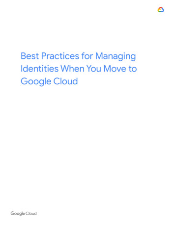 Best Practices For Managing Identities When You Move To Google Cloud