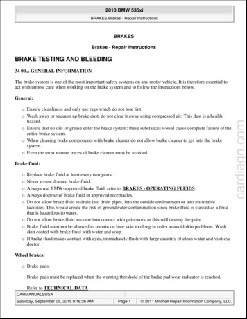 BRAKE TESTING AND BLEEDING - Bmwtis.bmw-etk.online