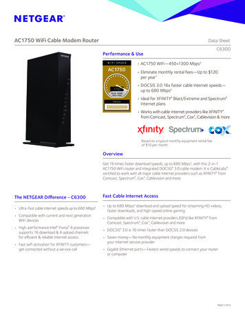 AC1750 WiFi Cable Modem Router Data Sheet C6300 Performance & Use - Netgear