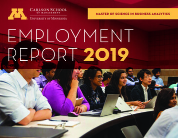 Master Of Science In Business Analytics Employment Report 2019