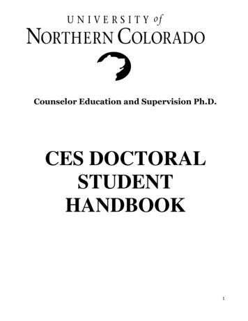 CES DOCTORAL STUDENT HANDBOOK - Greeley Colorado
