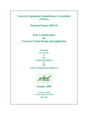 Conveyor Equipment Manufacturers Association (CEMA) Noise .