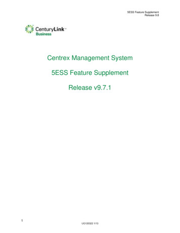 Centrex Management System 5ESS Feature Supplement
