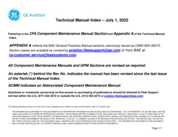 CF6 Component Maintenance Manual Section Appendix A