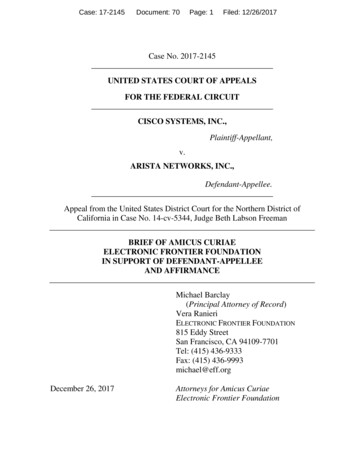 United States Court Of Appeals For The Federal Circuit Cisco Systems .