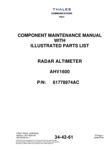 Component Maintenance Manual - Fcc Id