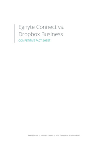 Egnyte Connect Vs. Dropbox Business
