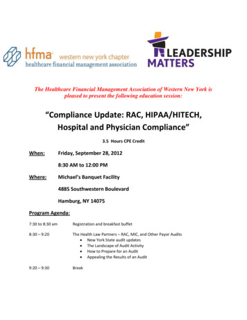 Compliance Update: RAC, HIPAA/HITECH, Hospital And Physician Compliance