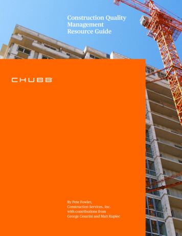 Construction Quality Management Resource Guide